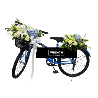 พวงหรีดจักรยาน ดอกไม้สด ขนาด 24 นิ้ว ใช้งานได้จริงหรือนำไปบริจาค